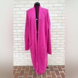 Vince Camuto Cardigan Duster Sweater Women’s Size 1X Pink Long Barbiecore